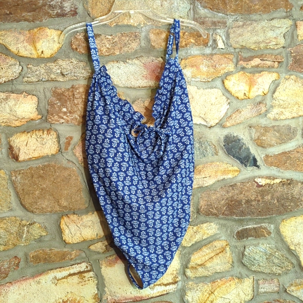 Old navy blue floral swimsuit